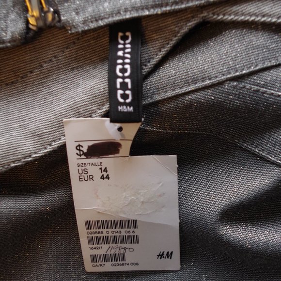 H&M Divided Metallic Silver Bodycon Cocktail Dress NWT- Sz. 14 - Picture 3 of 3